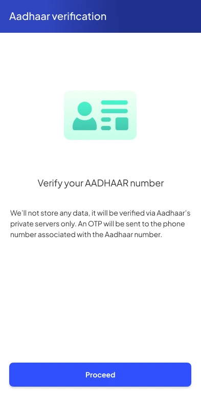 A2Z Group mobile HR app login screen with OTP authentication